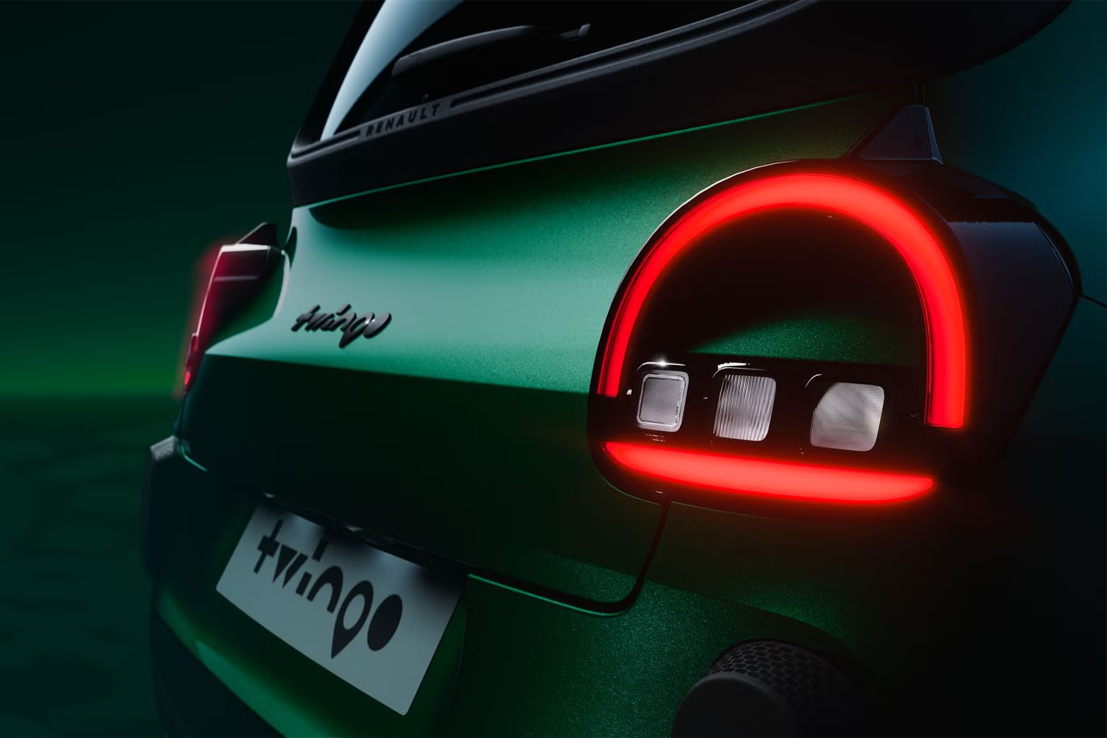 The rear lights on the new Renault Twingo follow the design of the fronts, with braking and indicator lights set within