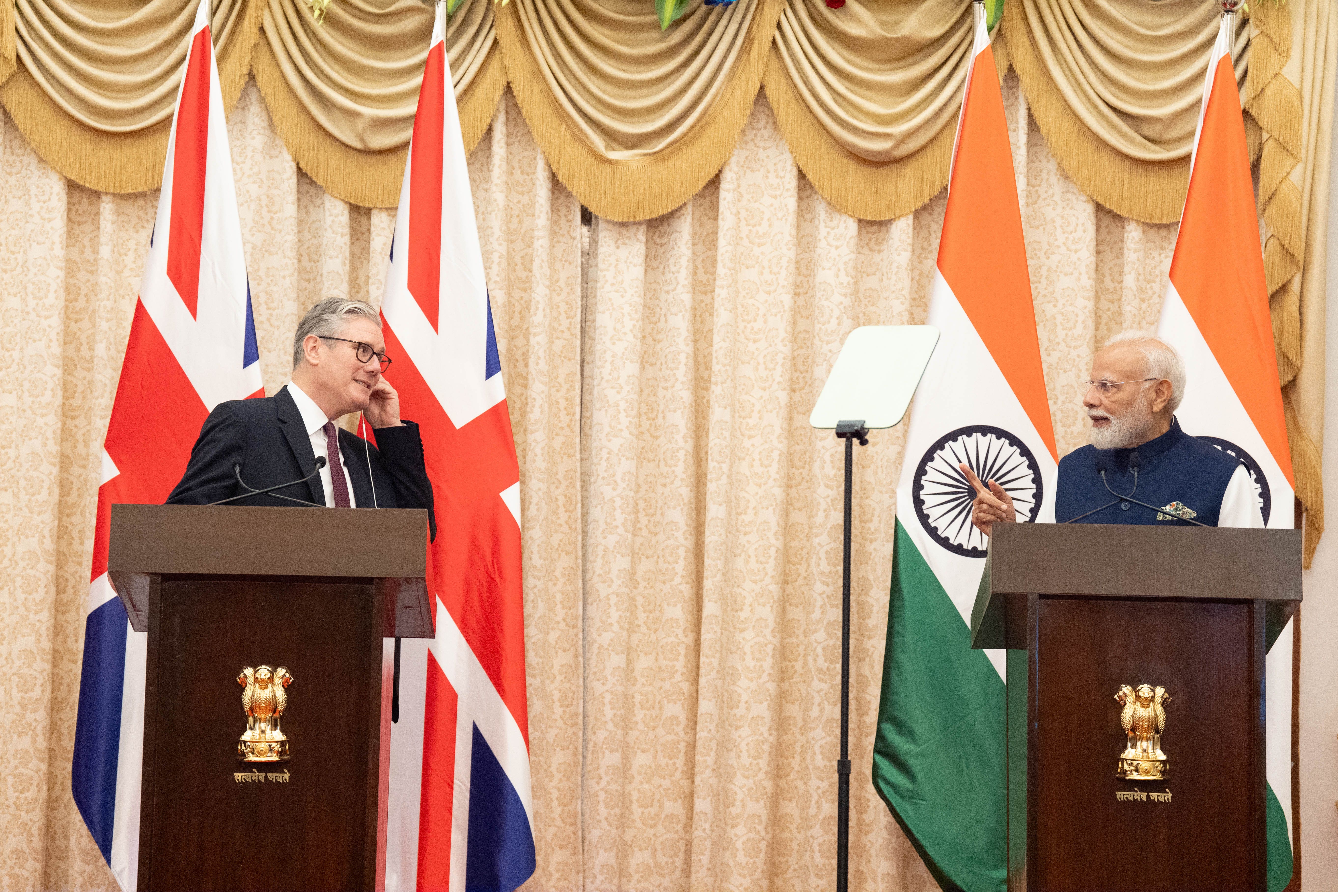 Prime Minister Sir Keir Starmer and Indian prime minister Narendra Modi (Stefan Rousseau/PA)