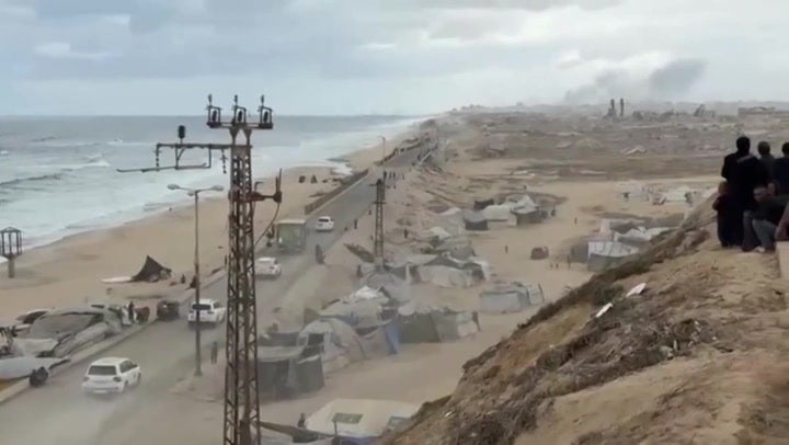 <p>Red Cross convoy travels along Gaza coast in medical mission </p>