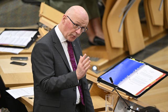First Minister John Swinney welcomed news of the ceasefire (Lesley Martin/PA)