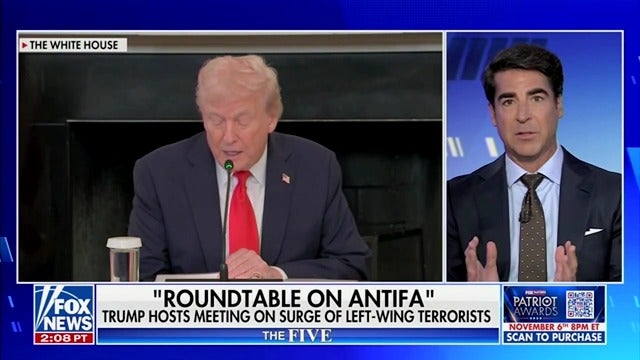 Jesse Watters thanks Donald Trump for serving as a "Fox News producer" by producing network content with his "Antifa violence roundtable."