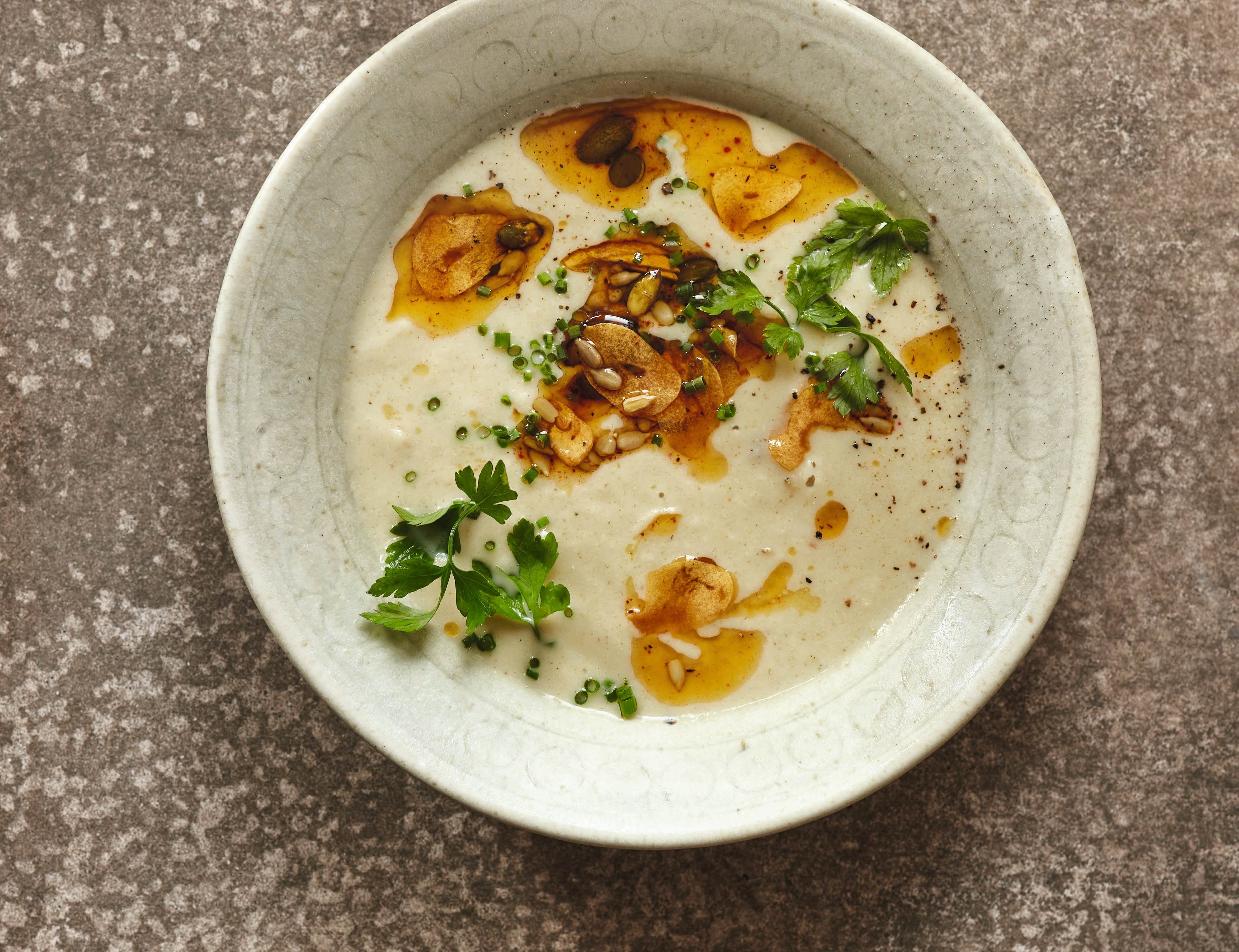 Hugh Fearnley-Whittingstall’s silky, nut-rich white soup that turns humble cauliflower into luxury