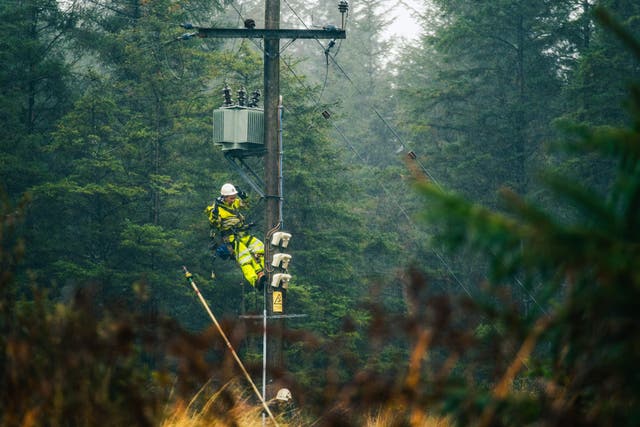 The storm caused widespread damage throughout the north of Scotland (SSEN Distribution/PA)