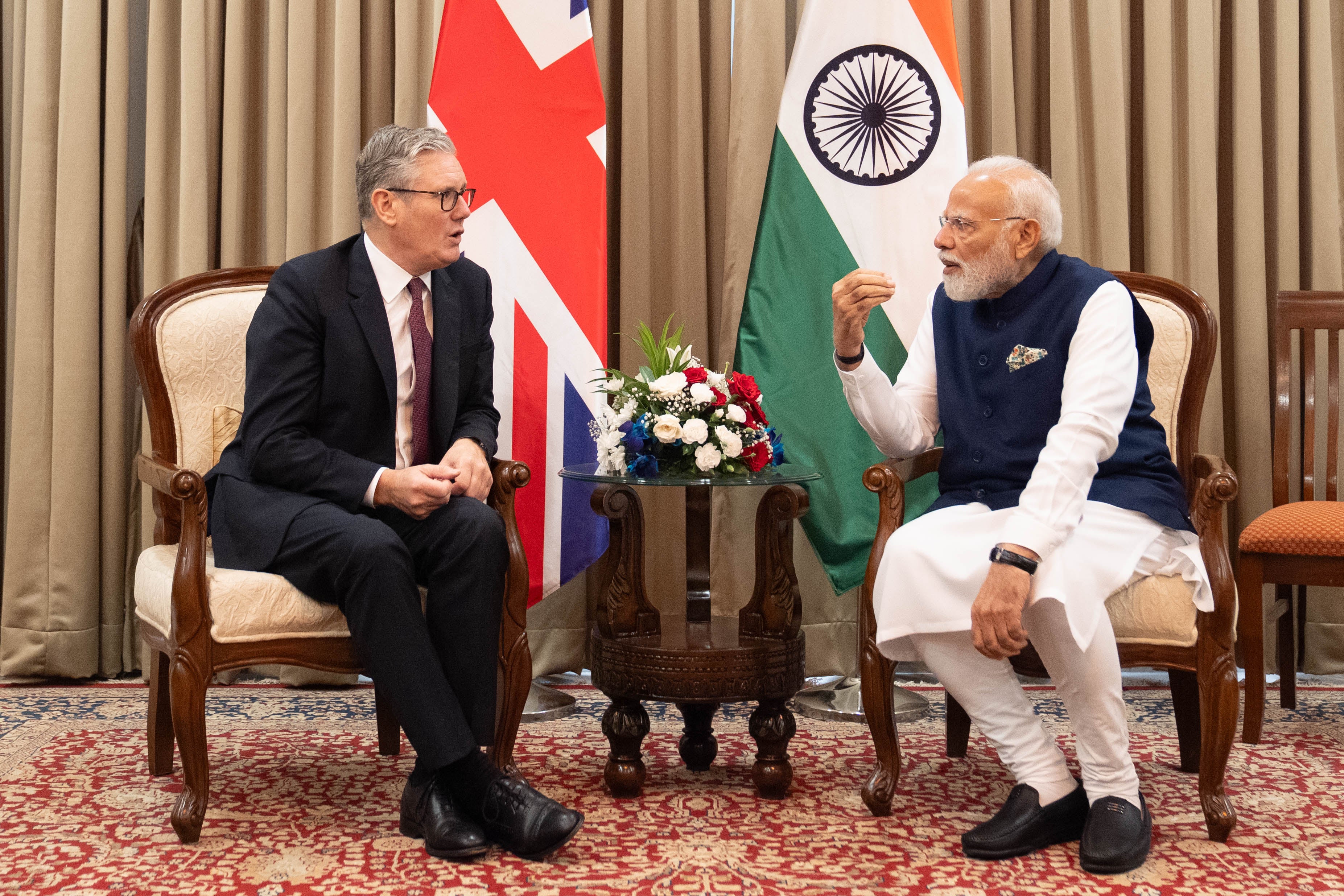 Keir Starmer said he had raised the issue of India buying Russian oil with Mr Modi