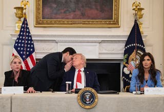 Secretary of State Marco Rubio updates US president Donald Trump on the Gaza proposal during a roundtable
