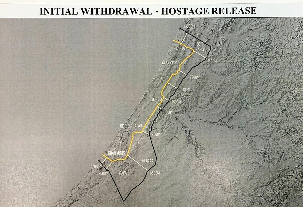 Israel will withdraw to the yellow line for Hamas to arrange the release of the hostages