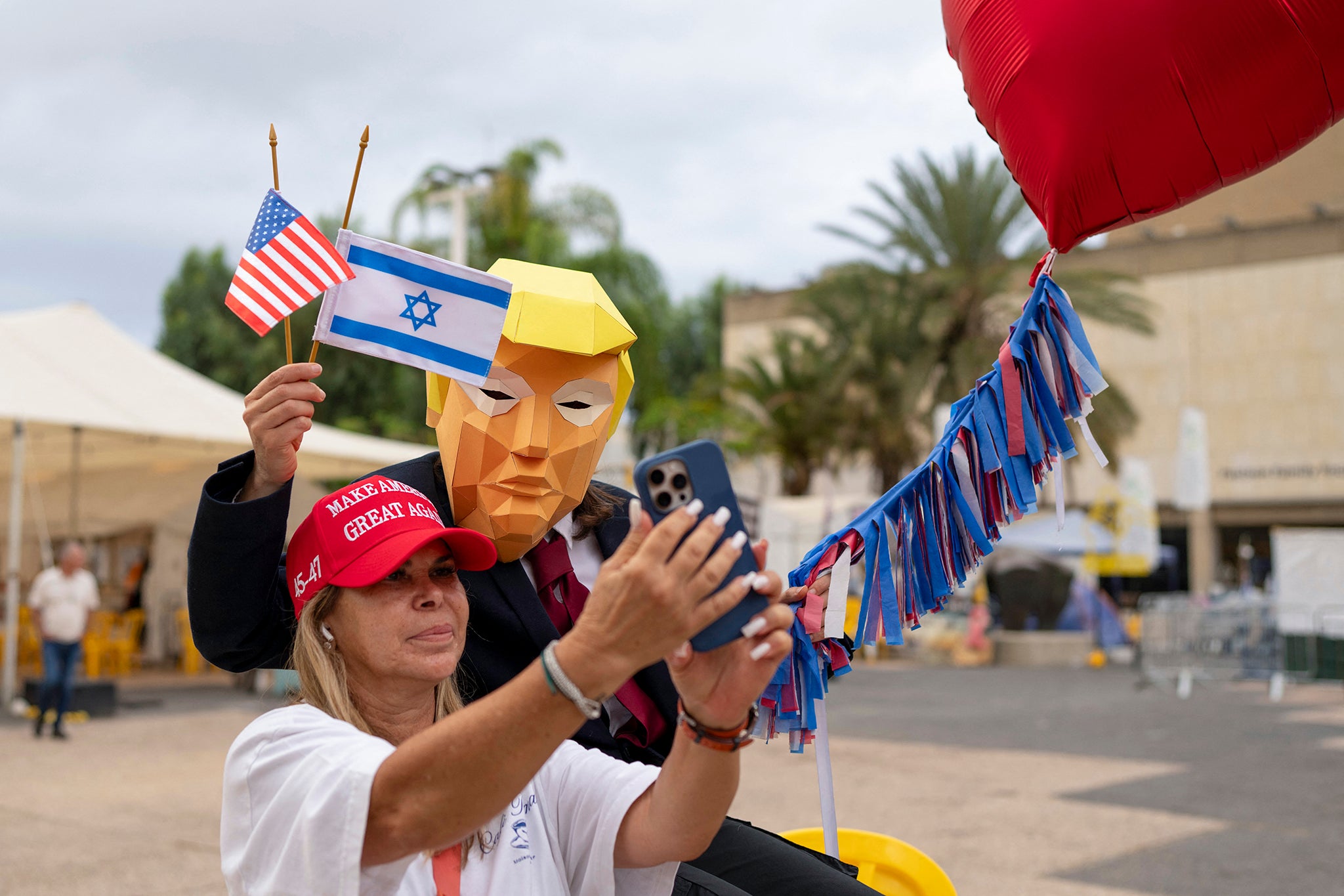 Donald Trump is being hailed as a hero on hostages square