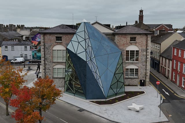 The Shackleton Museum’s iceberg-inspired glass structure in Athy, County Kildare, which is part of a new museum celebrating the life of explorer Ernest Shackleton (Niall Carson/PA)