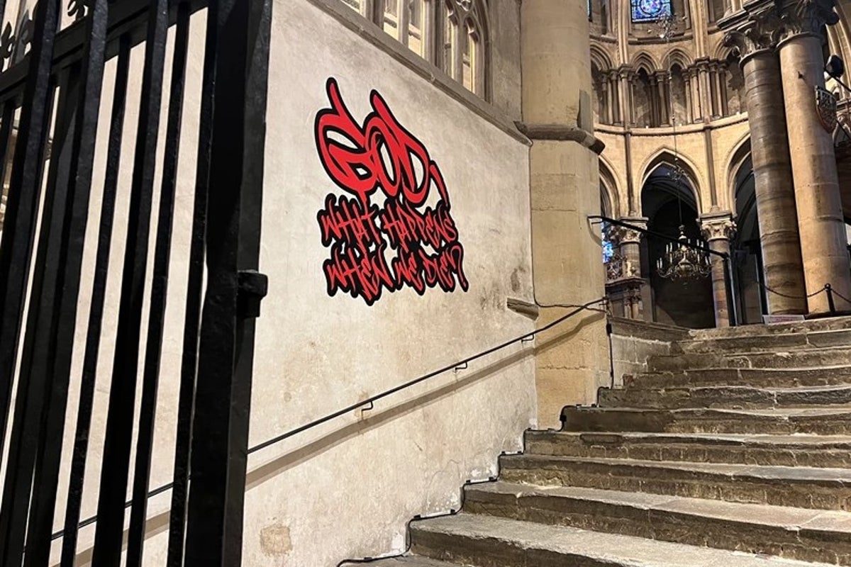 Anger over ‘sacrilegious’ graffiti at Canterbury Cathedral - but it was put there deliberately