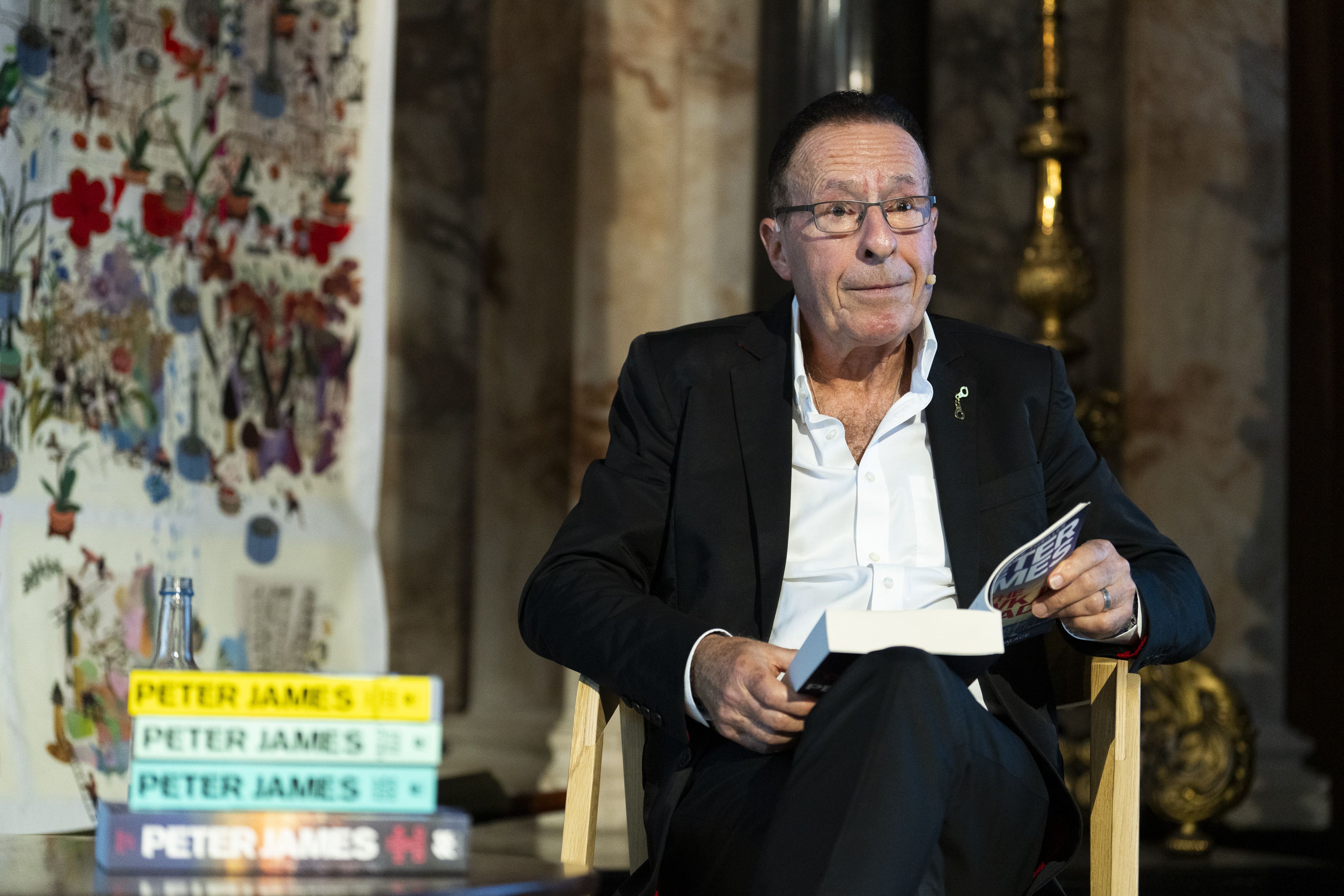 Peter James in the Chapel at The Queen’s Reading Room Festival, a literary event celebrating the power and benefits of reading, held at Chatsworth in Derbyshire, featuring outdoor cinema screenings, poetry performances and exclusive book signings (Lucy Ray Media Assignments/PA)