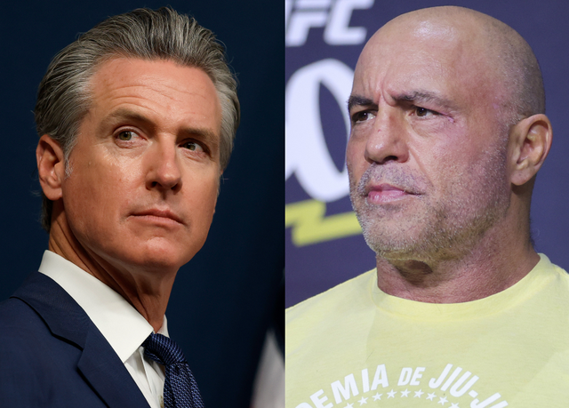 <p>Gavin Newsom and Joe Rogan have continued their war of words</p>