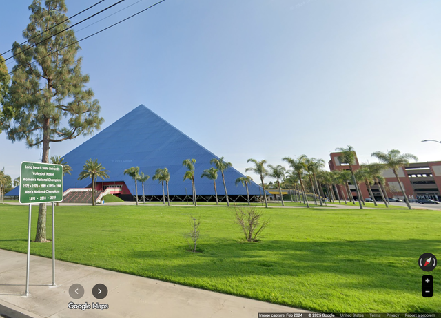 <p>The Walter Pyramid at California State University, Long Beach. A CSULB student, Spencer Timms, 22, was killed in a stabbing at a nearby commercial district on October 5</p>
