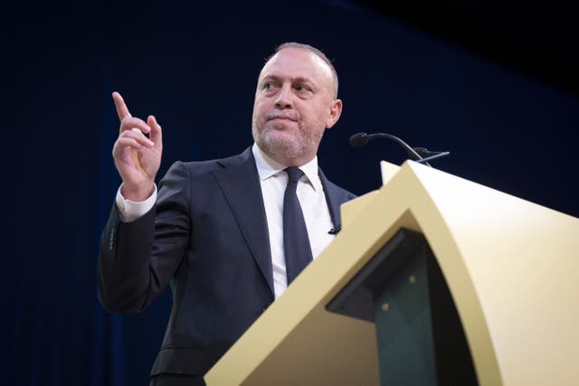 The head of the Palestinian mission, Dr Husam Zomlot, spoke at the SNP conference on Sunday (Jane Barlow/PA)