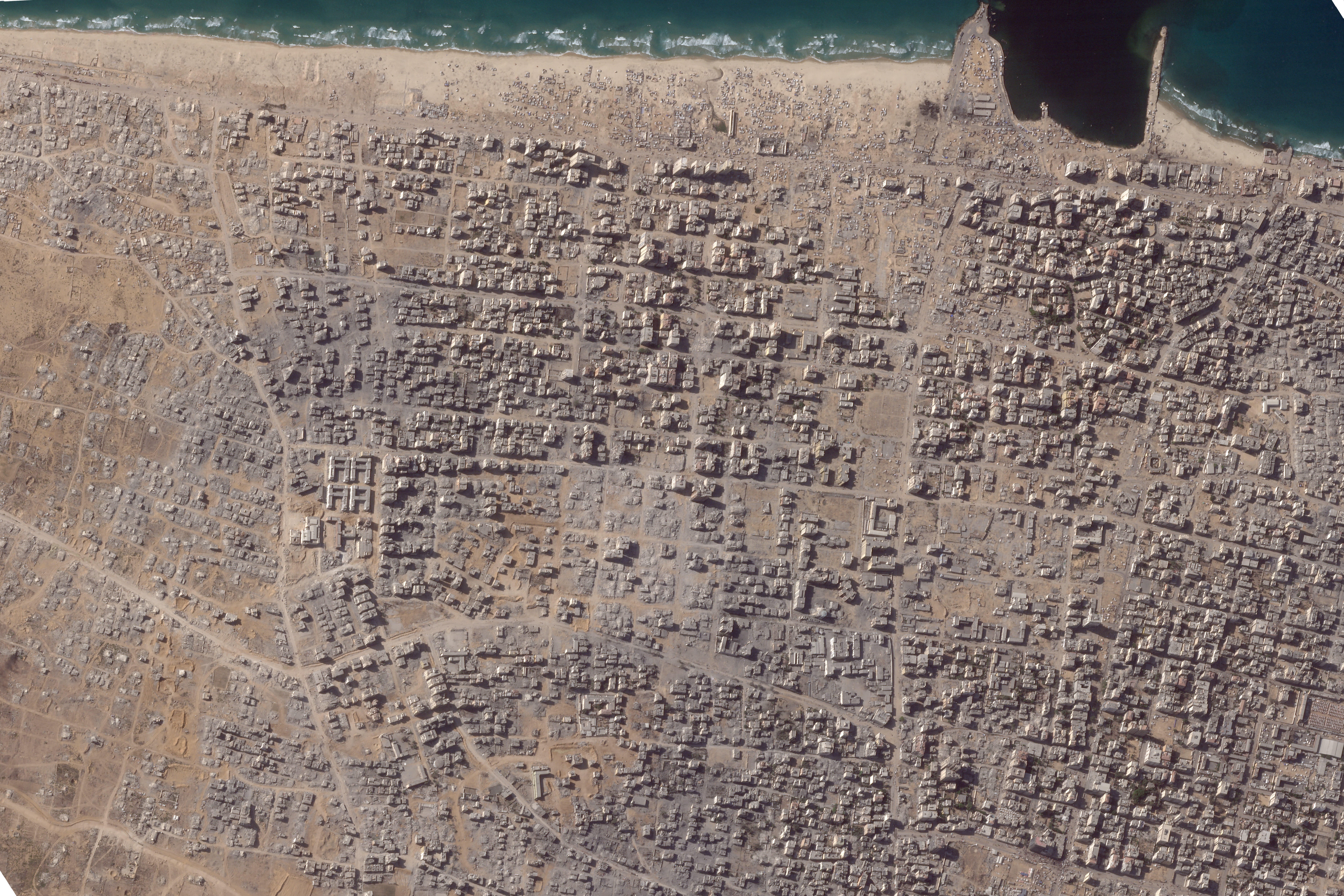 In this satellite photo from Planet Labs PBC, a portion of Gaza City, Gaza Strip