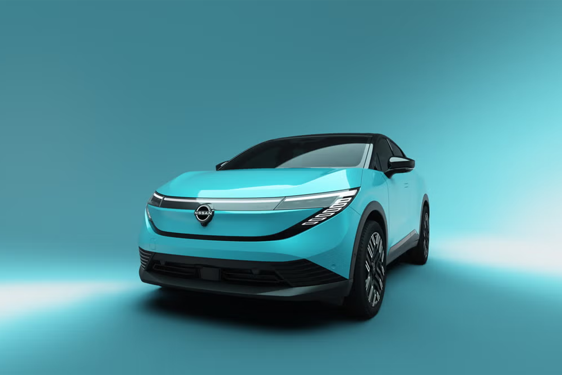 Spot the difference. The new Nissan Leaf lends its new look to the Ariya