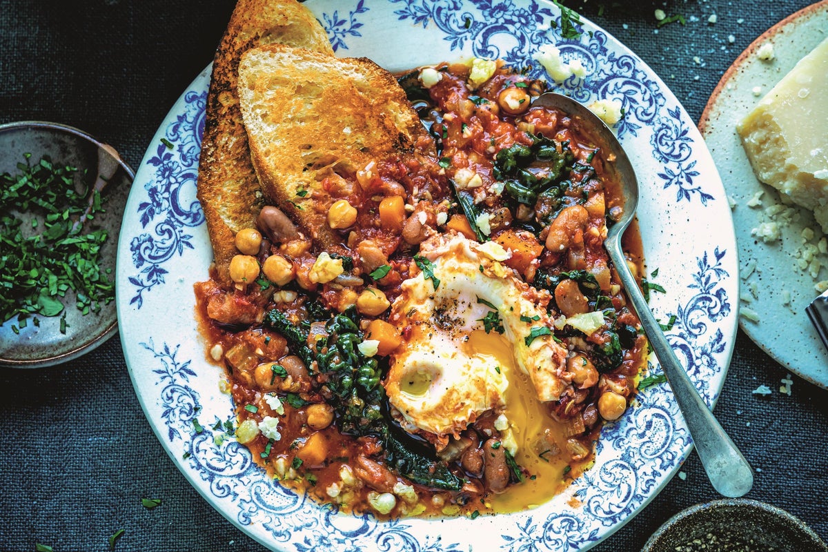 Tuscan acquacotta soup with eggs and Parmesan is rustic comfort in a bowl Tuscan acquacotta soup with eggs and Parmesan is rustic comfort in a bowl