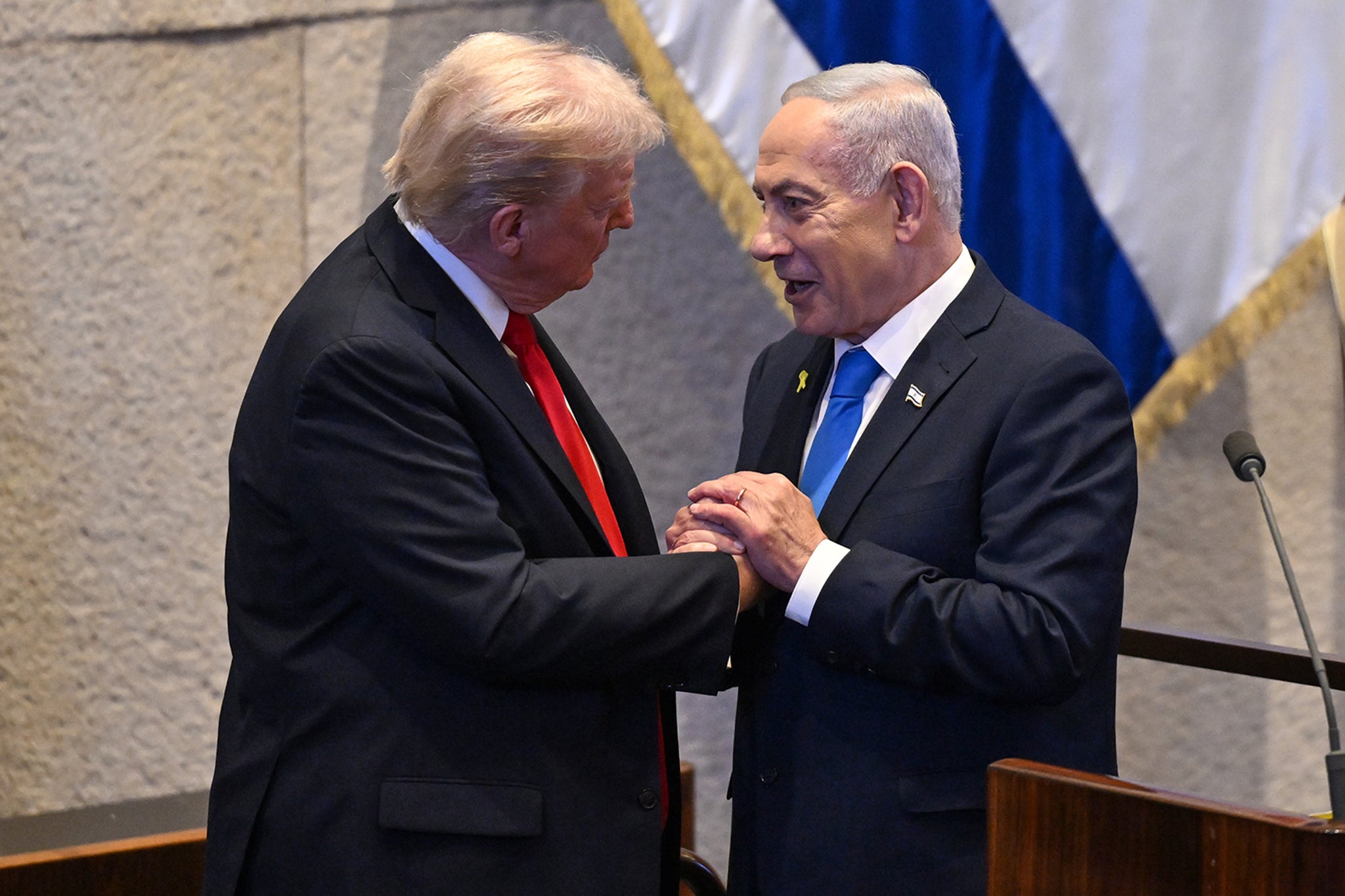 Trump and Netanyahu praised each other’s work in speeches to lawmakers on Monday