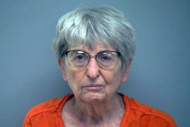 <p>Harriet Recker, 82, is charged with murder and possession of a weapon during a violent crime after allegedly shooting and killer her husband last month</p>
