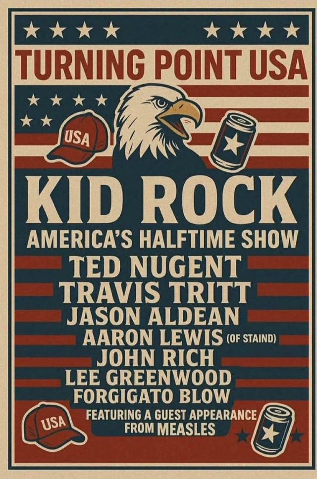 MAGA falls for fake TPUSA halftime show poster promising performances ...