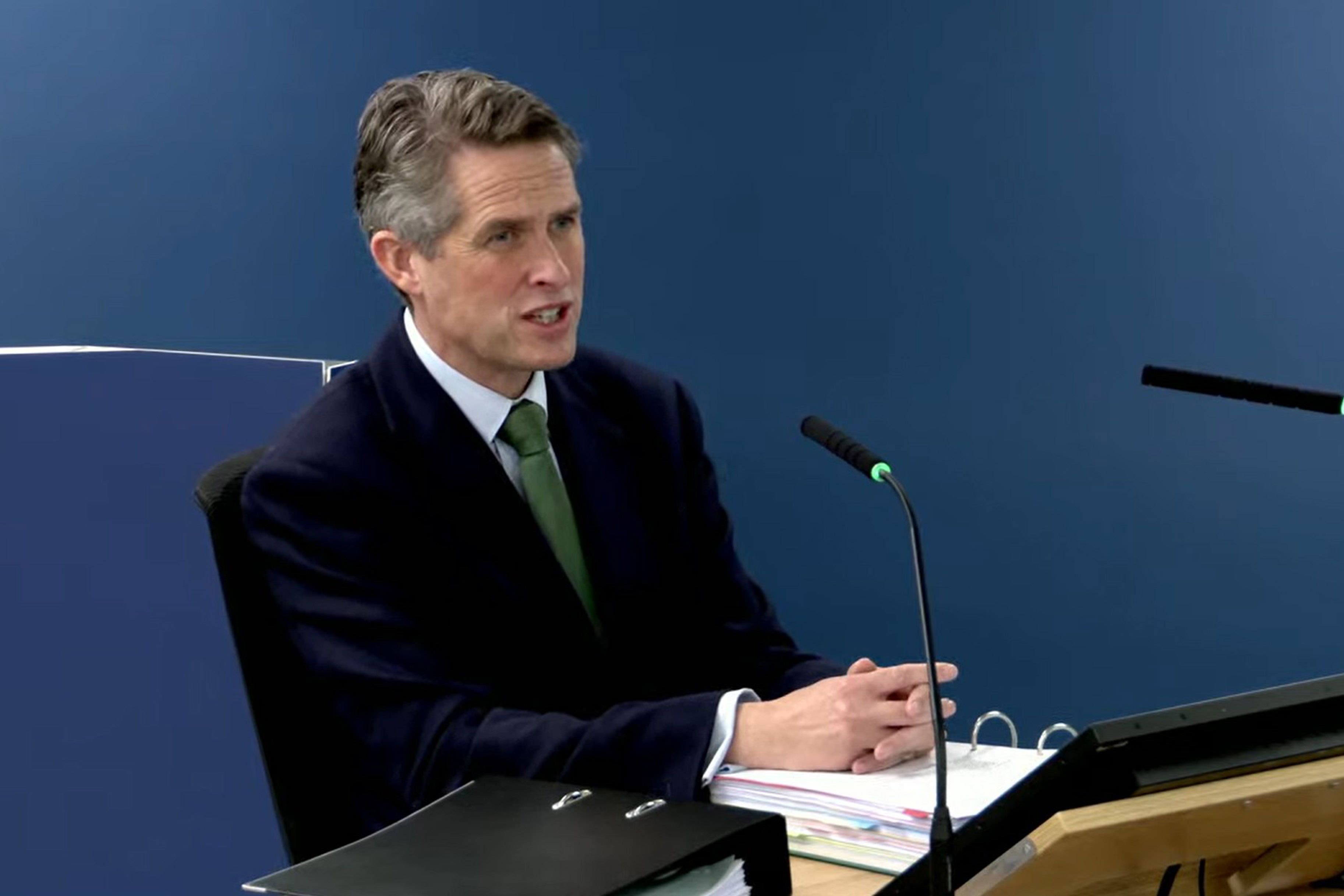 <p>Sir Gavin Williamson at the UK Covid-19 Inquiry</p>