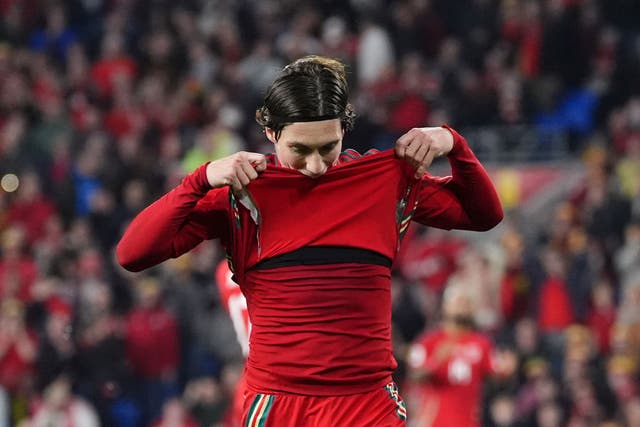 Harry Wilson shows his disappointment after missing a chance against Belgium (Adam Davy/PA