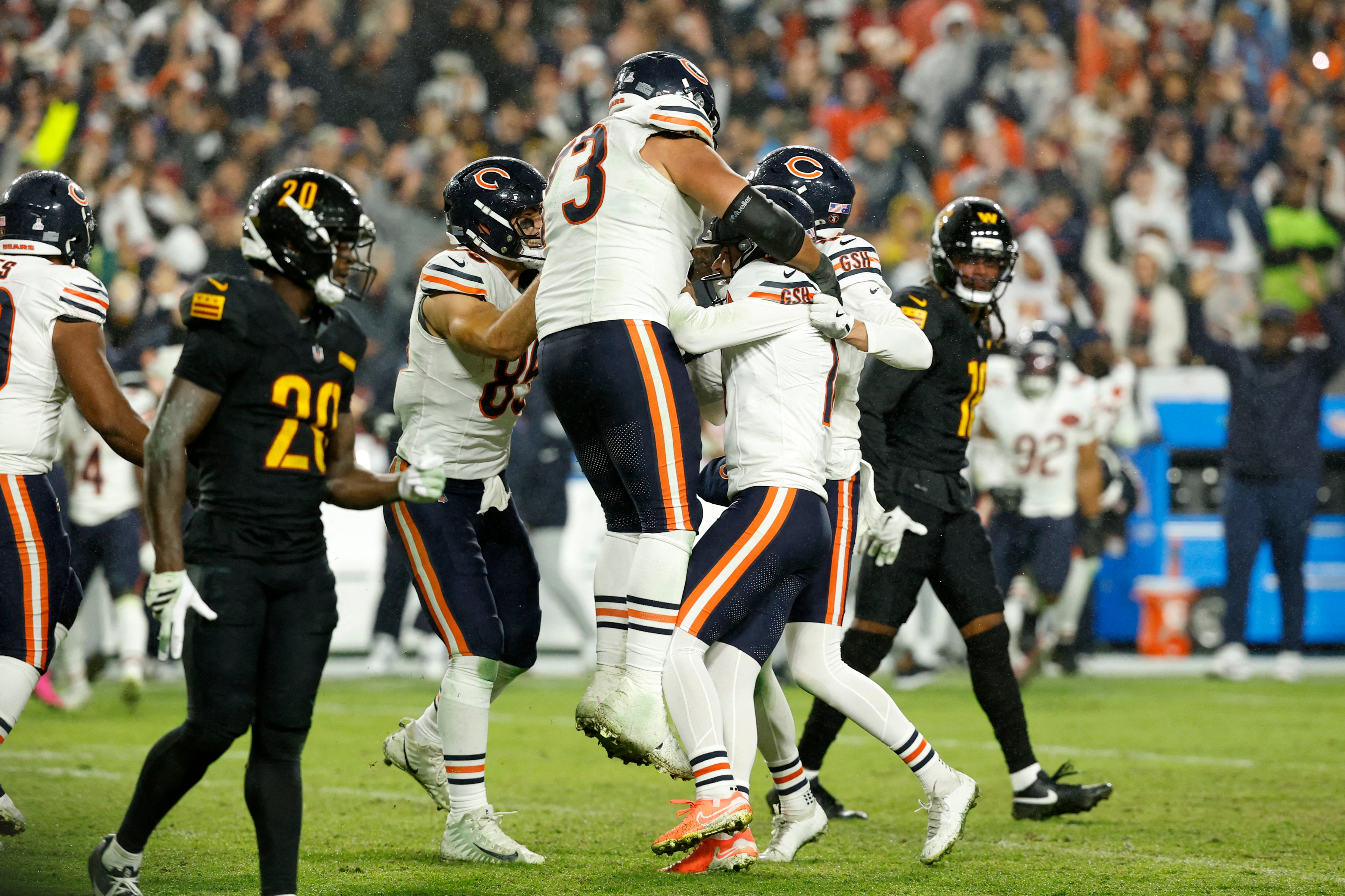Moody was mobbed by his teammates after the final play