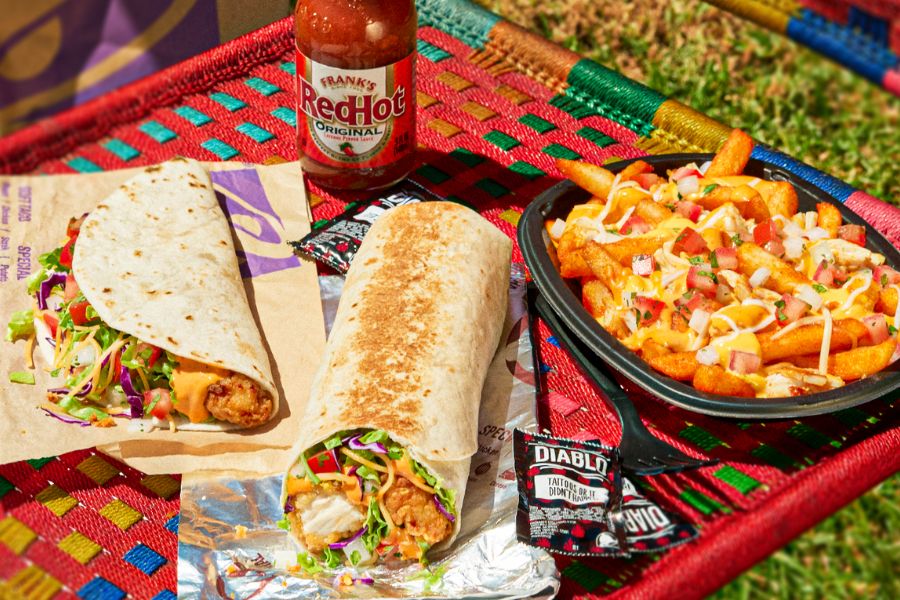 Starting October 16, Taco Bell's Frank’s RedHot Diablo sauce menu lineup includes a Crispy Chicken Burrito, Soft Taco, Nacho Fries, and Chicken Strips.