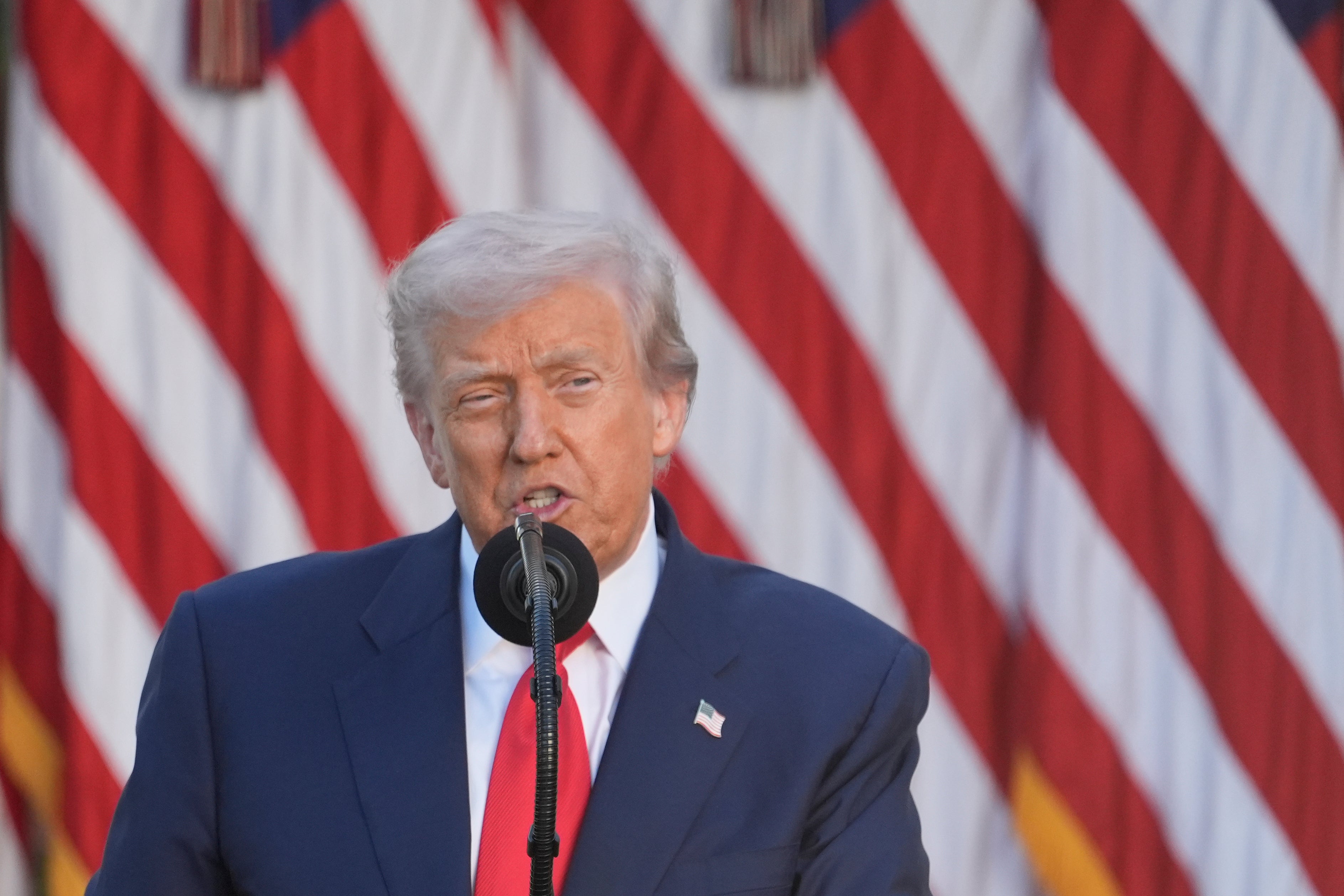 <p>President Donald Trump speaks before posthumously awarding the Presidential Medal of Freedom to Charlie Kirk in the Rose Garden of the White House, Tuesday, Oct. 14, 2025, in Washington. (AP Photo/Alex Brandon)</p>