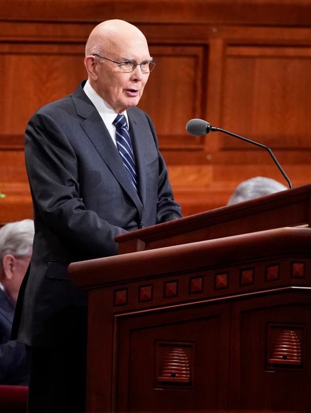 <p>Dallin H. Oaks, pictured on April 6, 2019, has been named the new leader of the Mormon church</p>