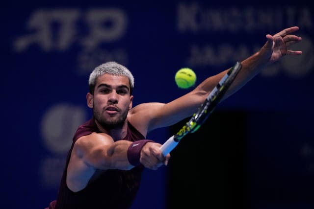Carlos Alcaraz will return from injury in Saudi Arabia (Louise Delmotte/AP)