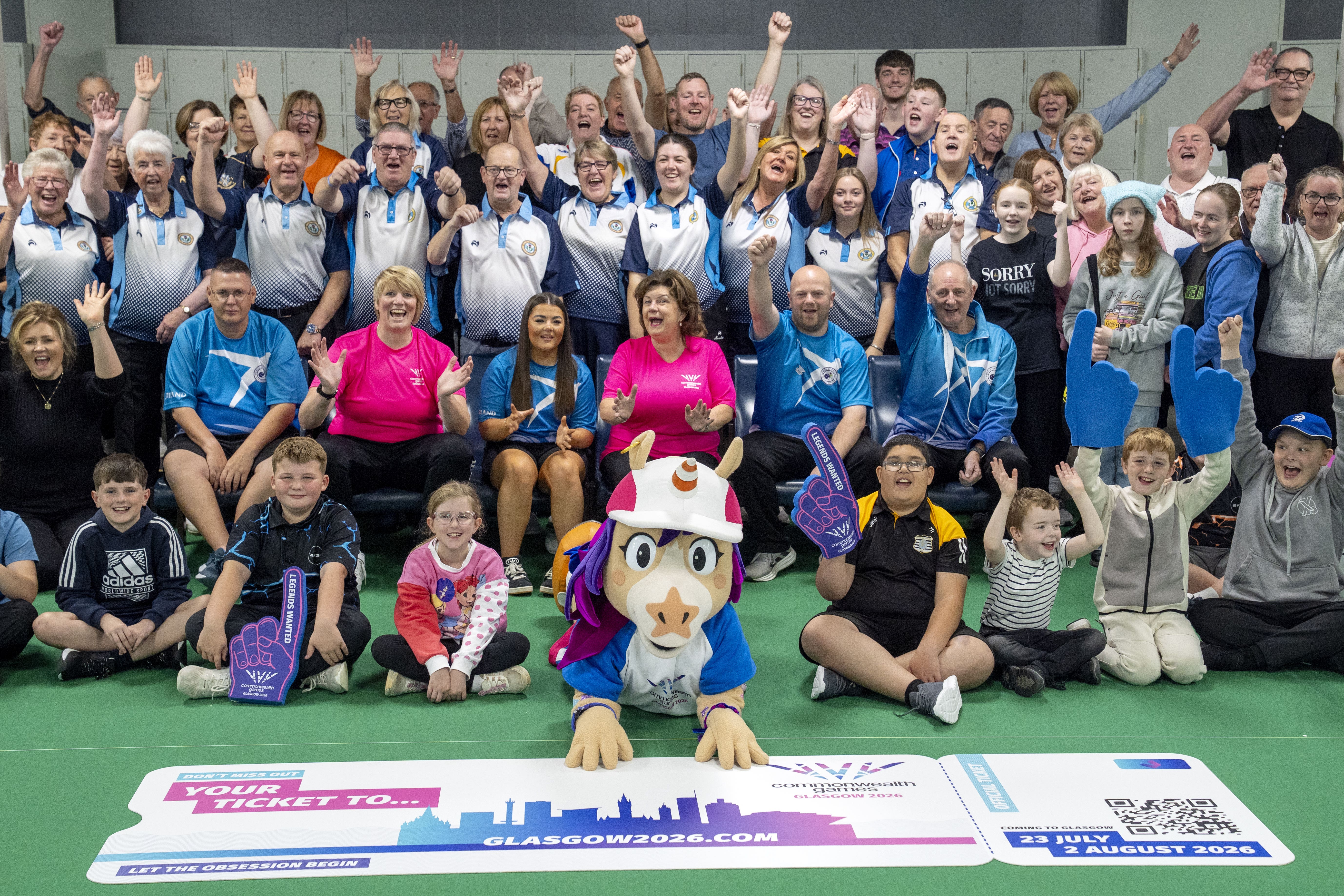 Elaine C Smith joined sports stars to try out indoor lawn bowls (Jane Barlow/PA)