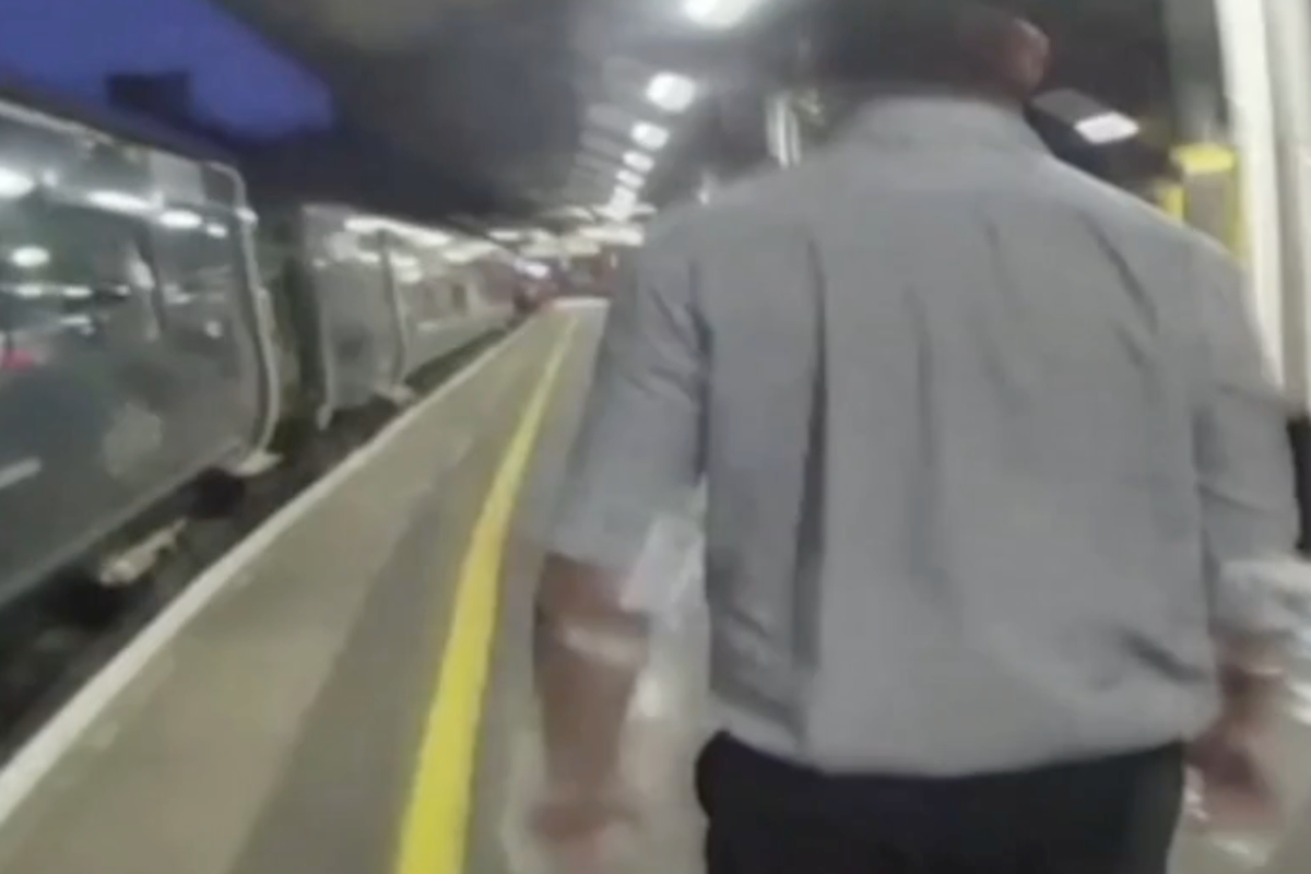 Moment train manager who sexually assaulted teenager on carriage is arrested