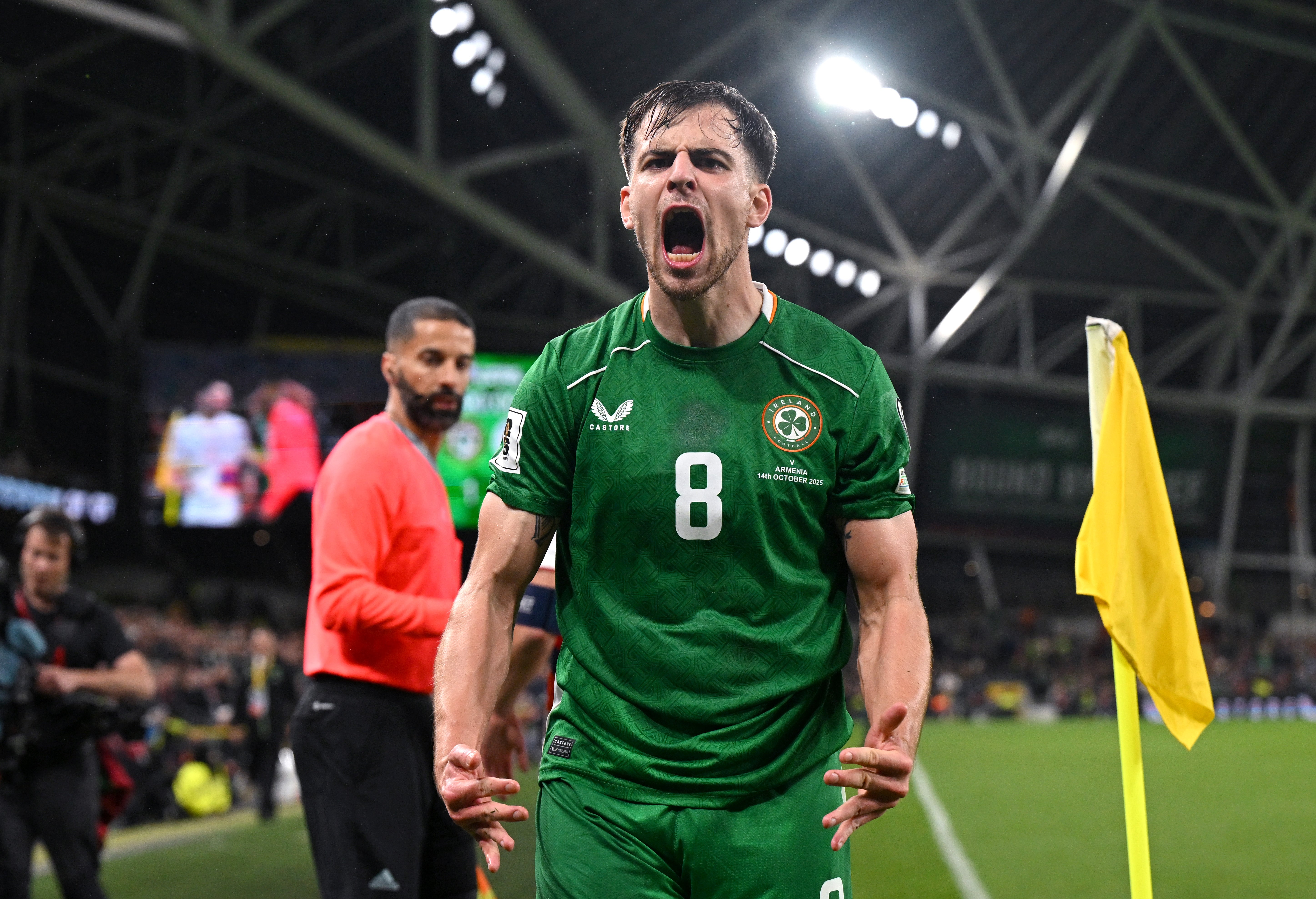 <p>Jayson Molumby of Republic of Ireland reacts after the team's victory</p>