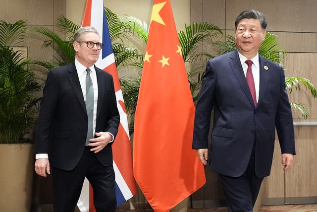 <p>UK Prime Minister Keir Starmer with Chinese President Xi Jinping</p>