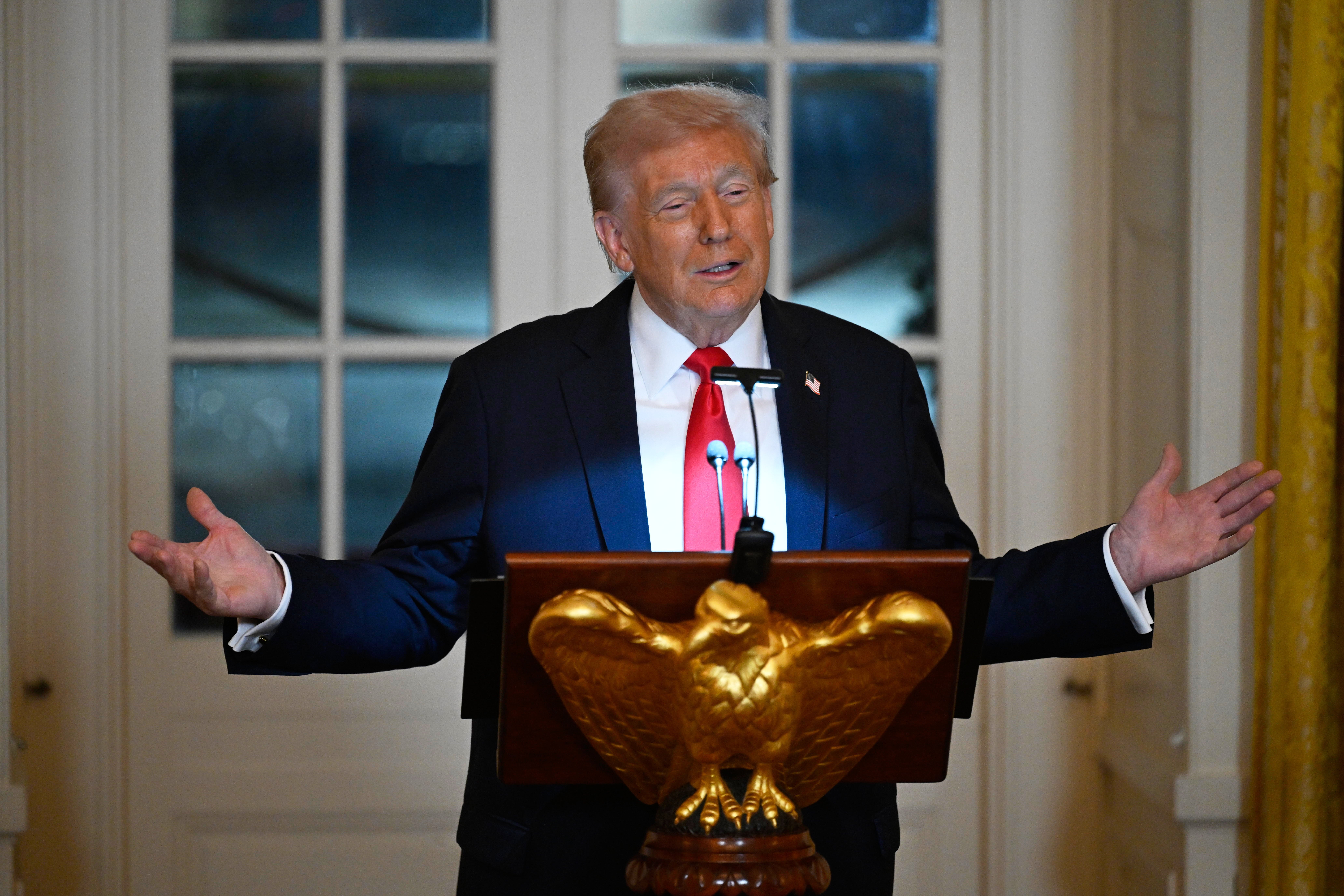 Trump spoke about his first night in the White House with Melania while speaking to donors during a Wednesday fundraising event.