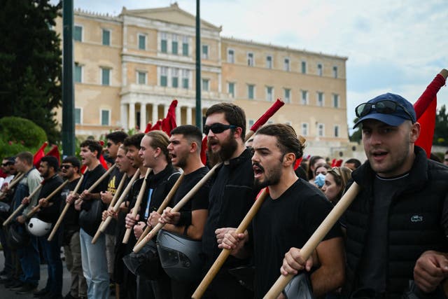 <p>Transport and services in Greece were disrupted due to the protests against the controversial new working law</p>