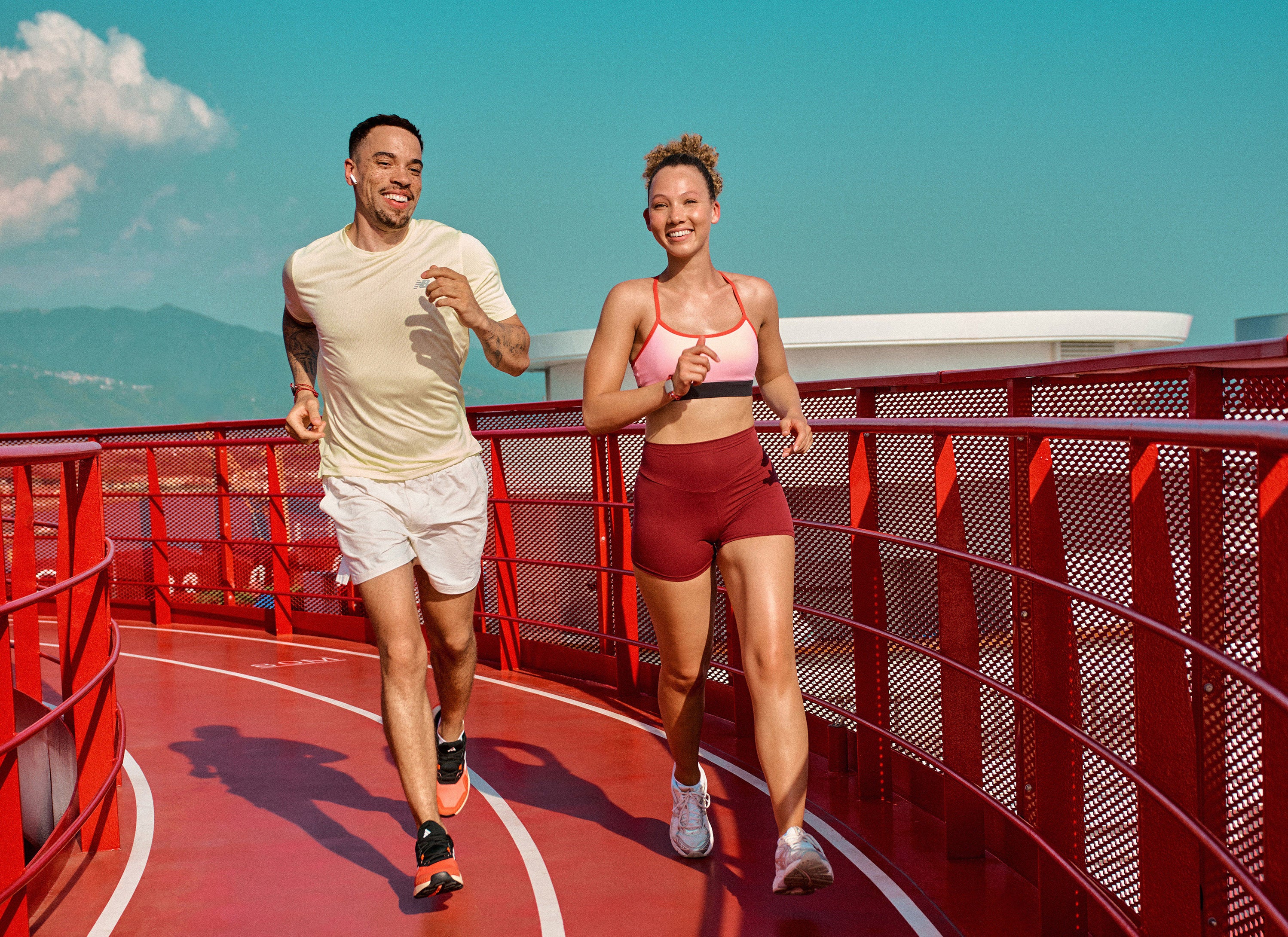 From yoga and HIIT classes, to the signature Virgin red running track on deck, you can weave a workout in