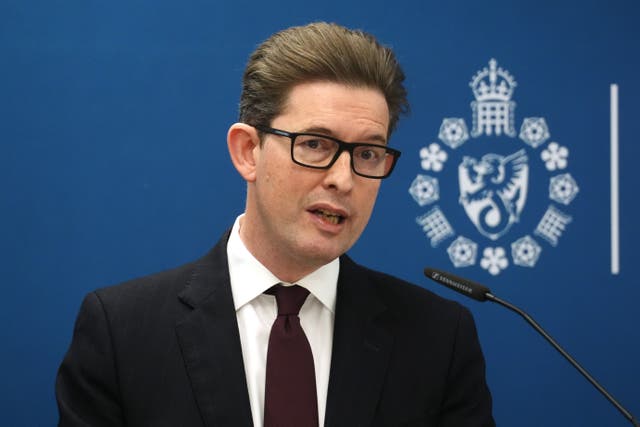 Director General of MI5 Sir Ken McCallum delivers the annual Director General’s Speech at Thames House, the headquarters of the UK’s Security Service in London (Jonathan Brady/PA)