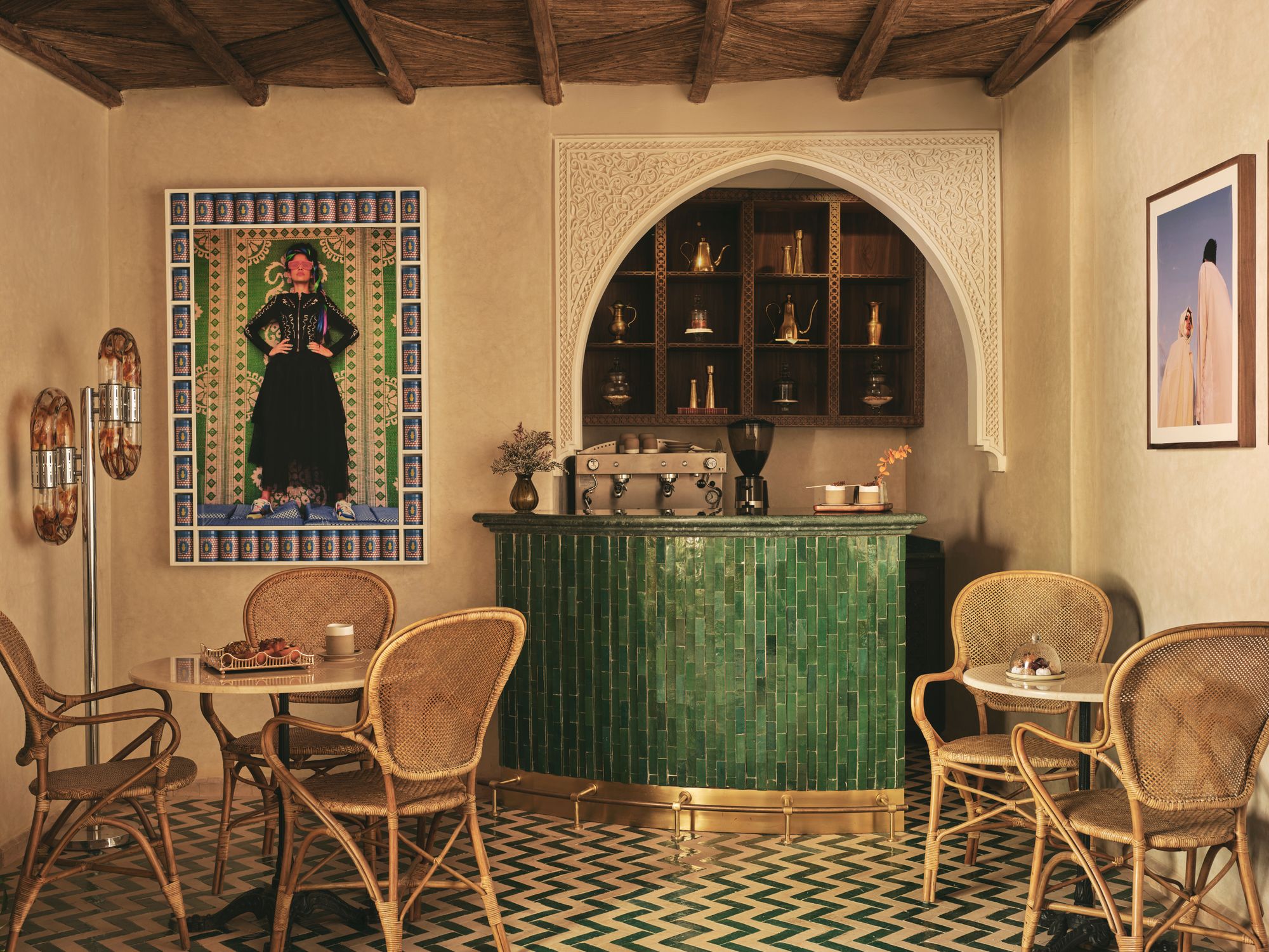 Seek out the coffee boutique at this riad complex