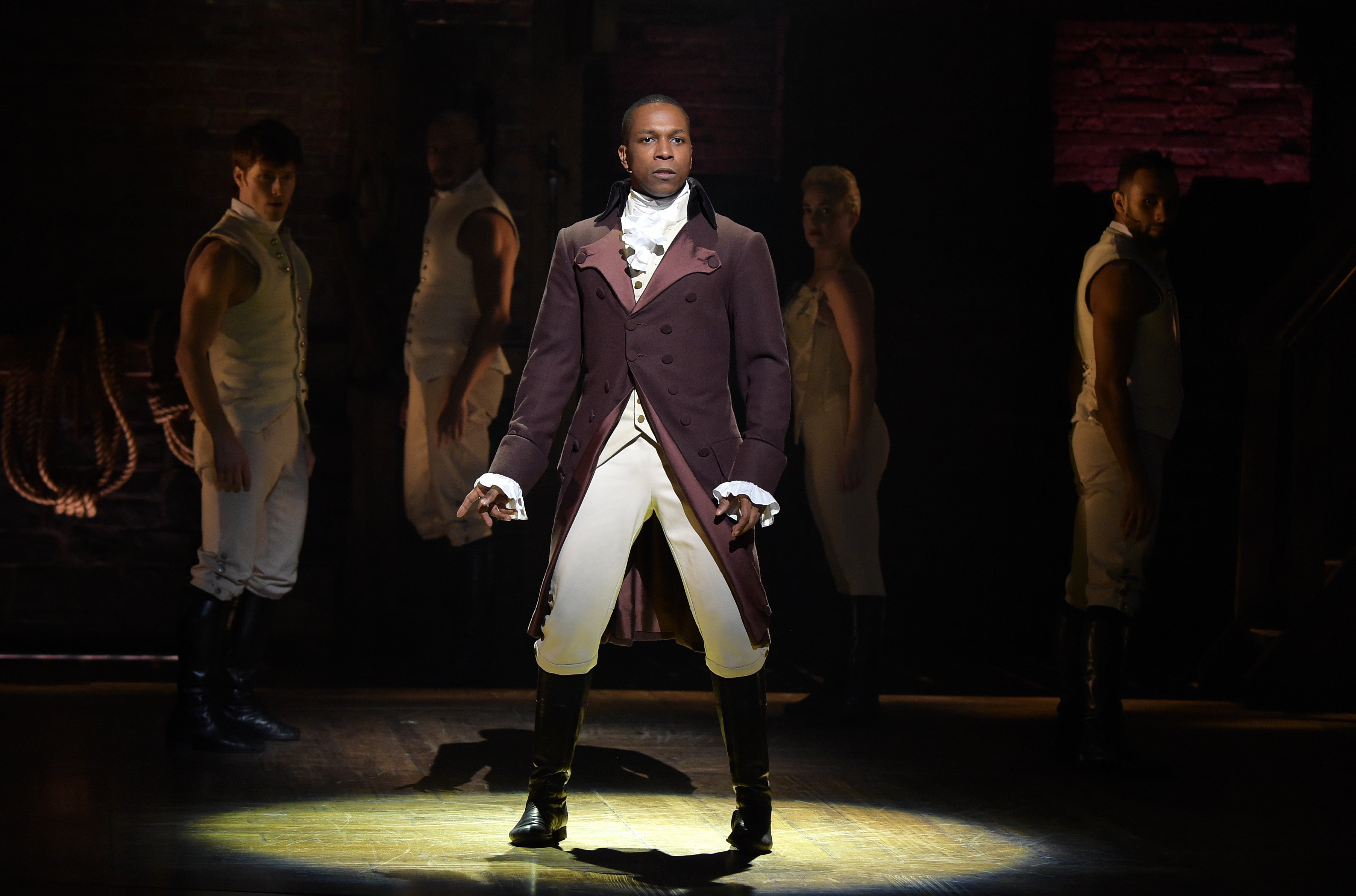 Broadway dresser Kimberly Mark was brought to 'Hamilton' by actor Leslie Odom, Jr., seen here playing the role of Aaron Burr. Mark, 53, is now suing the production over her allegedly unlawful firing.