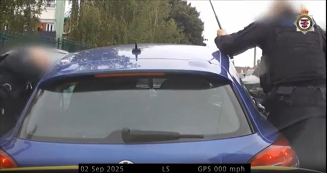 <p>Police officers were able to stop Bryan Smith and smashed into his stolen car</p>