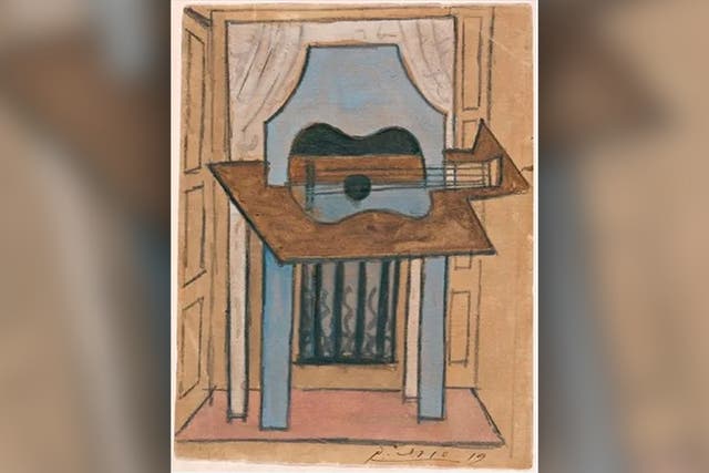 <p>Picasso’s missing painting Still Life with Guitar, 1919</p>