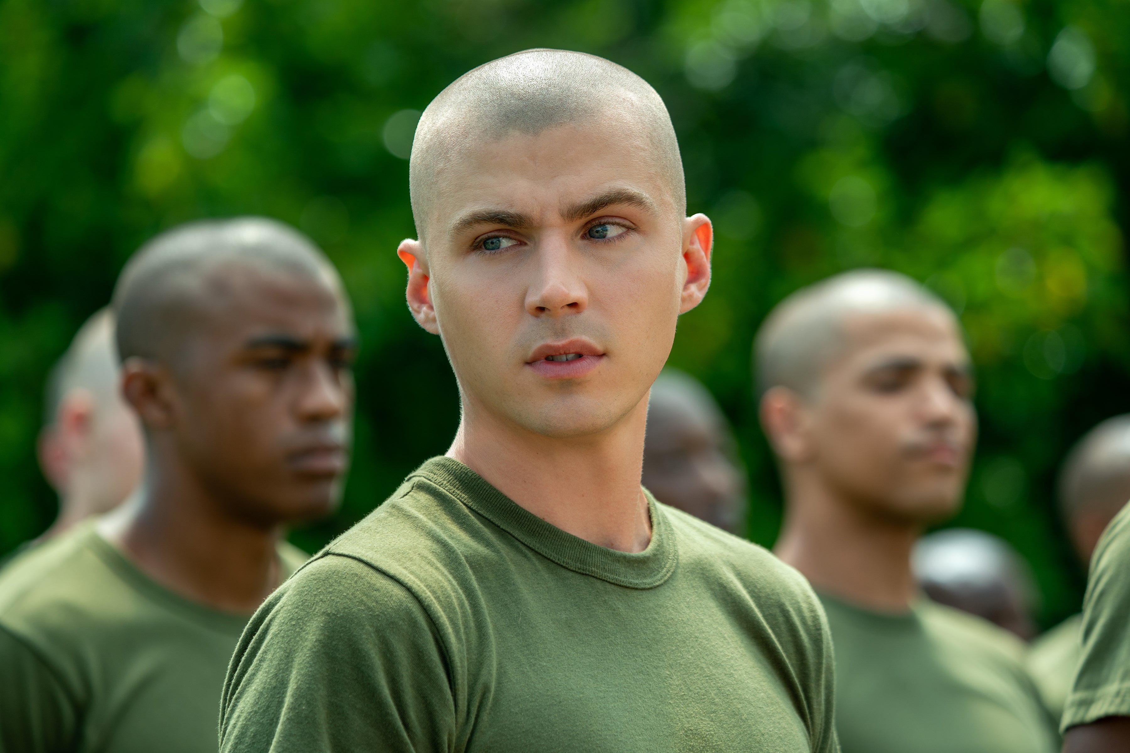 <p>Miles Heizer leads 'Boots' as a fictionalized version of author and former marine Greg Cope White</p>