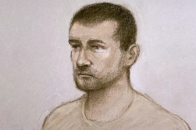 <p>A court sketch of Ukrainian national Petro Pochynok from an earlier hearing</p>