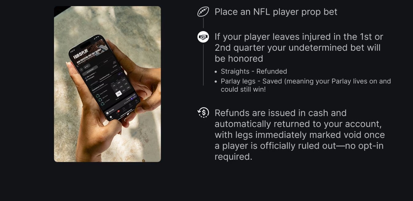 Fanatics Sportsbook’s Fair Play promo protects NFL bettors if the player they’ve backed gets injured