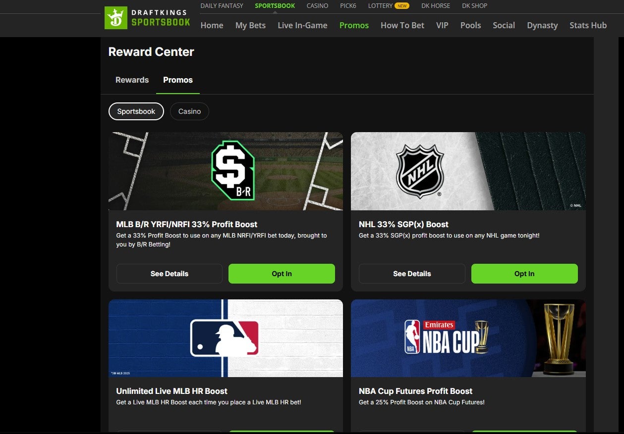 Draftkings have plenty of ongoing promos for existing customers once the welcome offer phase is over