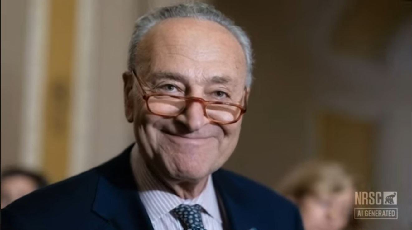<p>In a Senate Republican political ad, an AI-generated deepfake of top Democrat, Chuck Schumer, delivers a quote that he only said in print.</p>