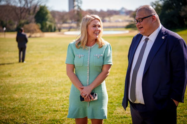 <p>White House Press Secretary Karoline Leavitt and White House Communications Director Steven Cheung. HuffPost’s Senior White House Correspondent shared a brutal message from Cheung </p>