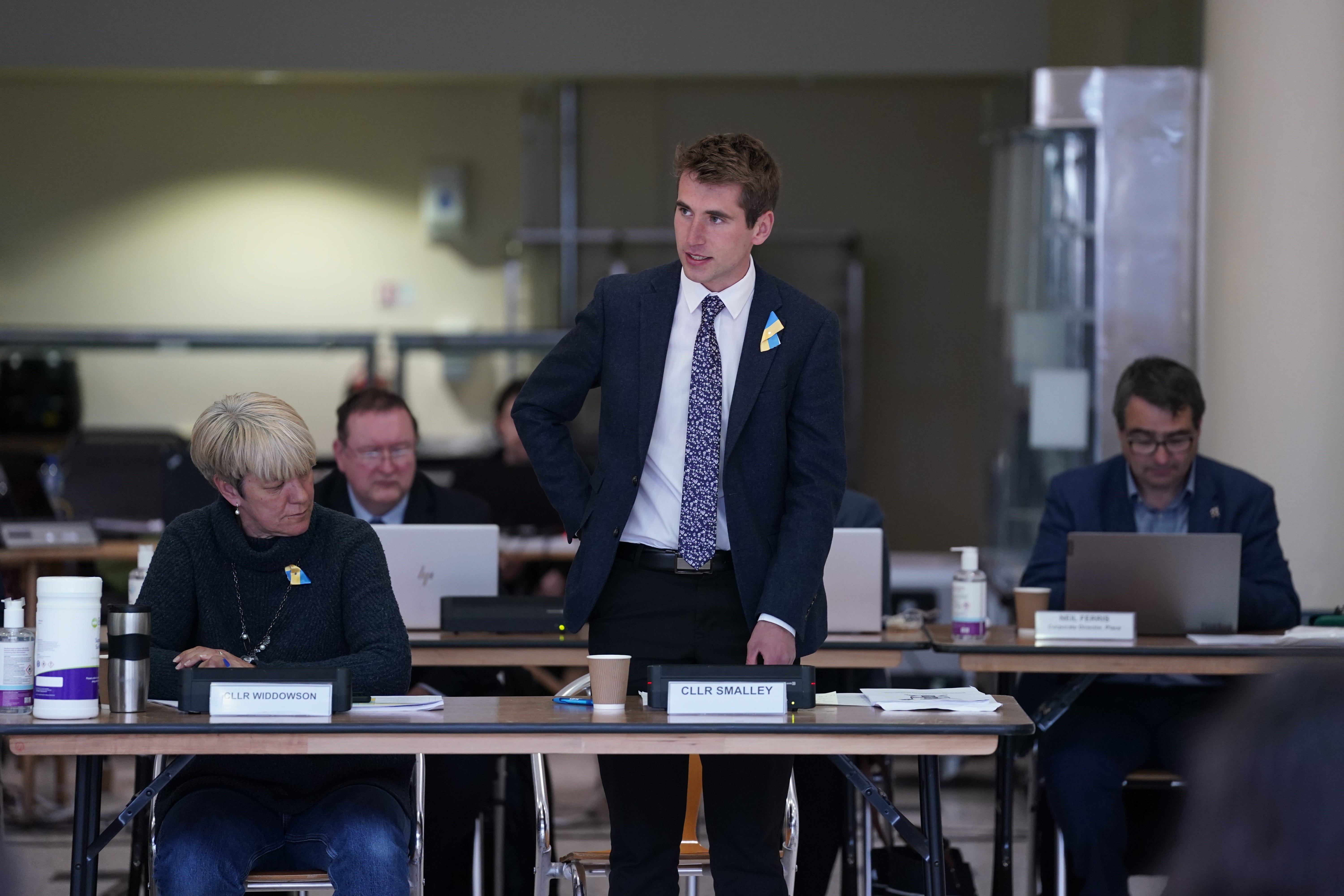 Darryl Smalley speaking during a City of York Council meeting discussing his motion to remove the Duke of York’s Honorary Freedom of the City (Danny Lawson/PA)