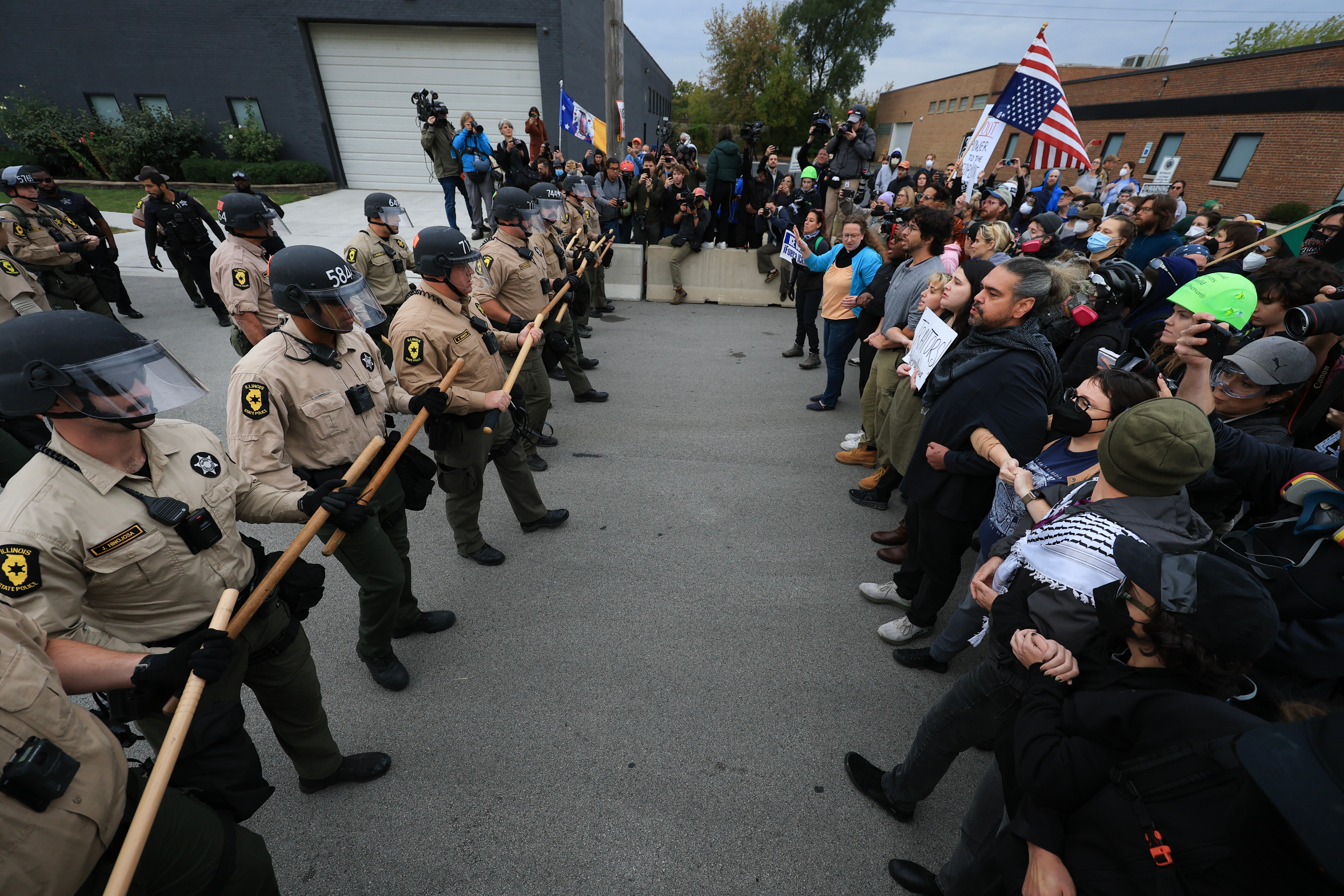 Protests in Chicago have been frequent and well attended in recent weeks, and have boiled over in intense clashes outside a suburban federal immigration processing center